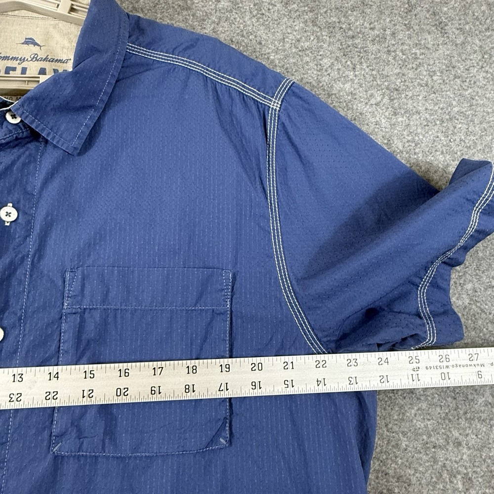 Tommy Bahama Relax Island Modern Fit Short Sleeve Shirt Button Men's XL Blue - Picture 2 of 7